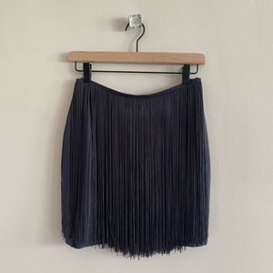Black Zara fringe mini skirt